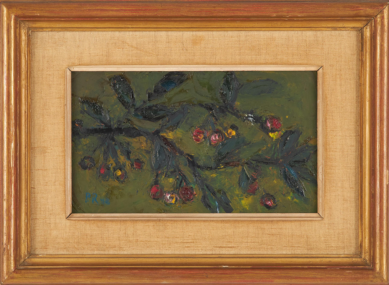BERNT RINGQVIST. composition, oil on panel, signed.