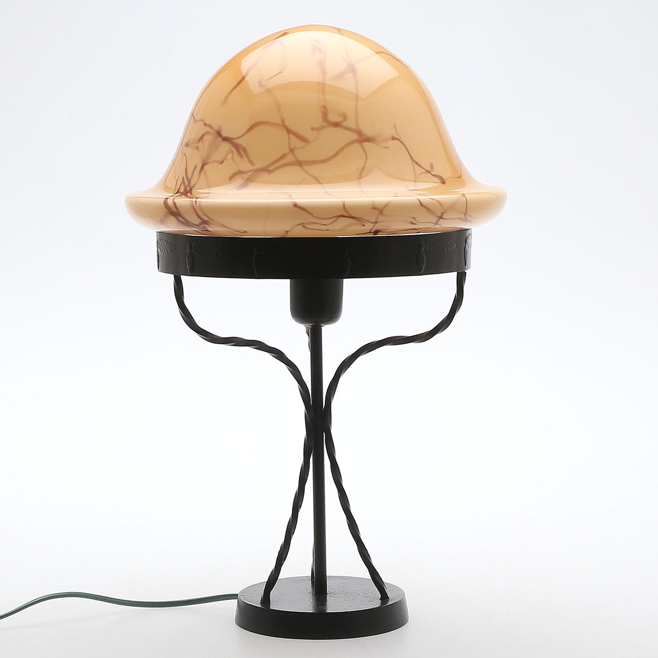 BORDSLAMPA, strindbergsmodell, smide/glas, 1900-talets andra hälft.