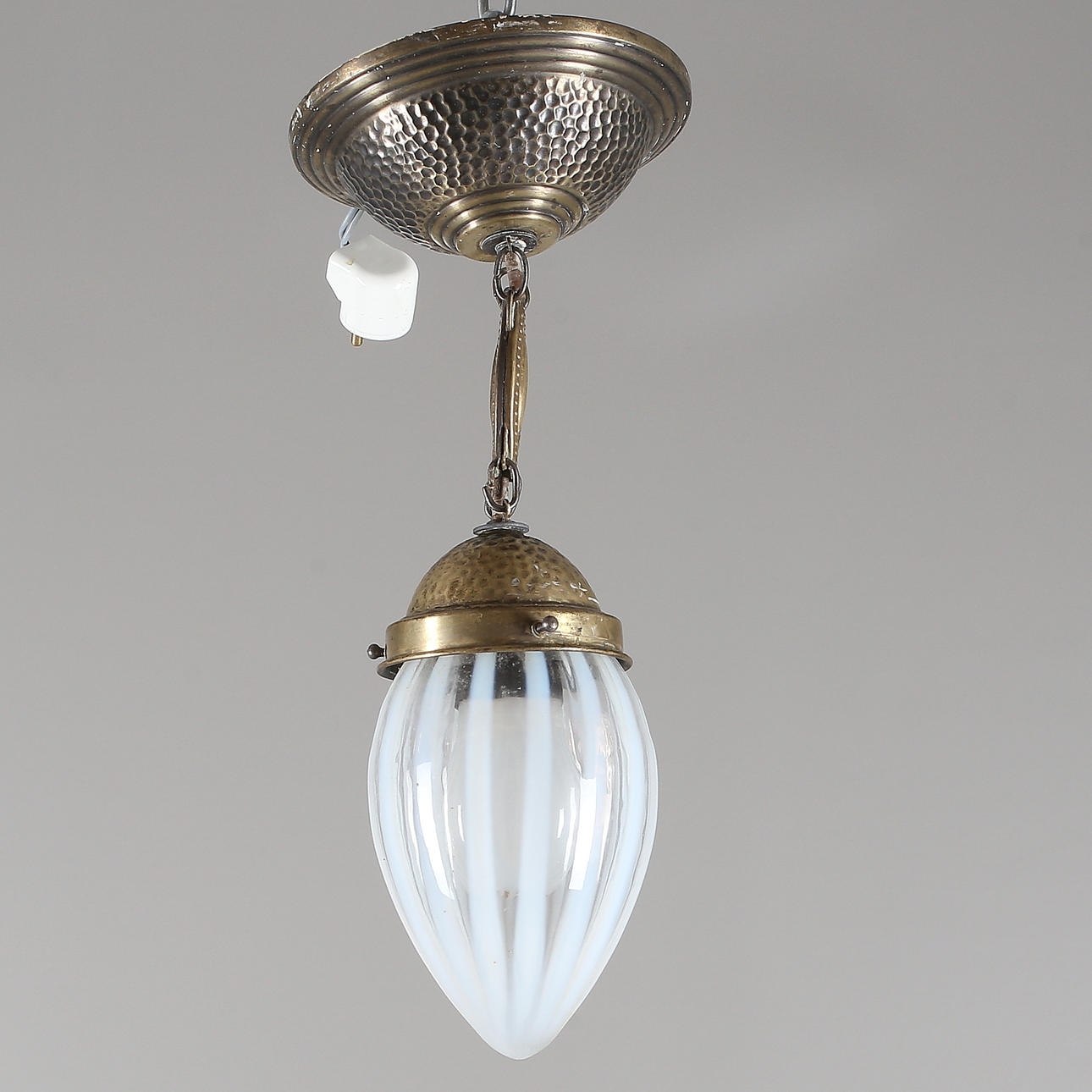 TAKLAMPA, metall/glas, 1900-tal.