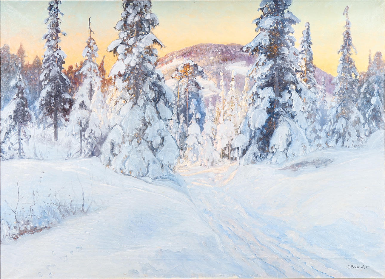 CARL BRANDT. Sunlit Winter Landscape.