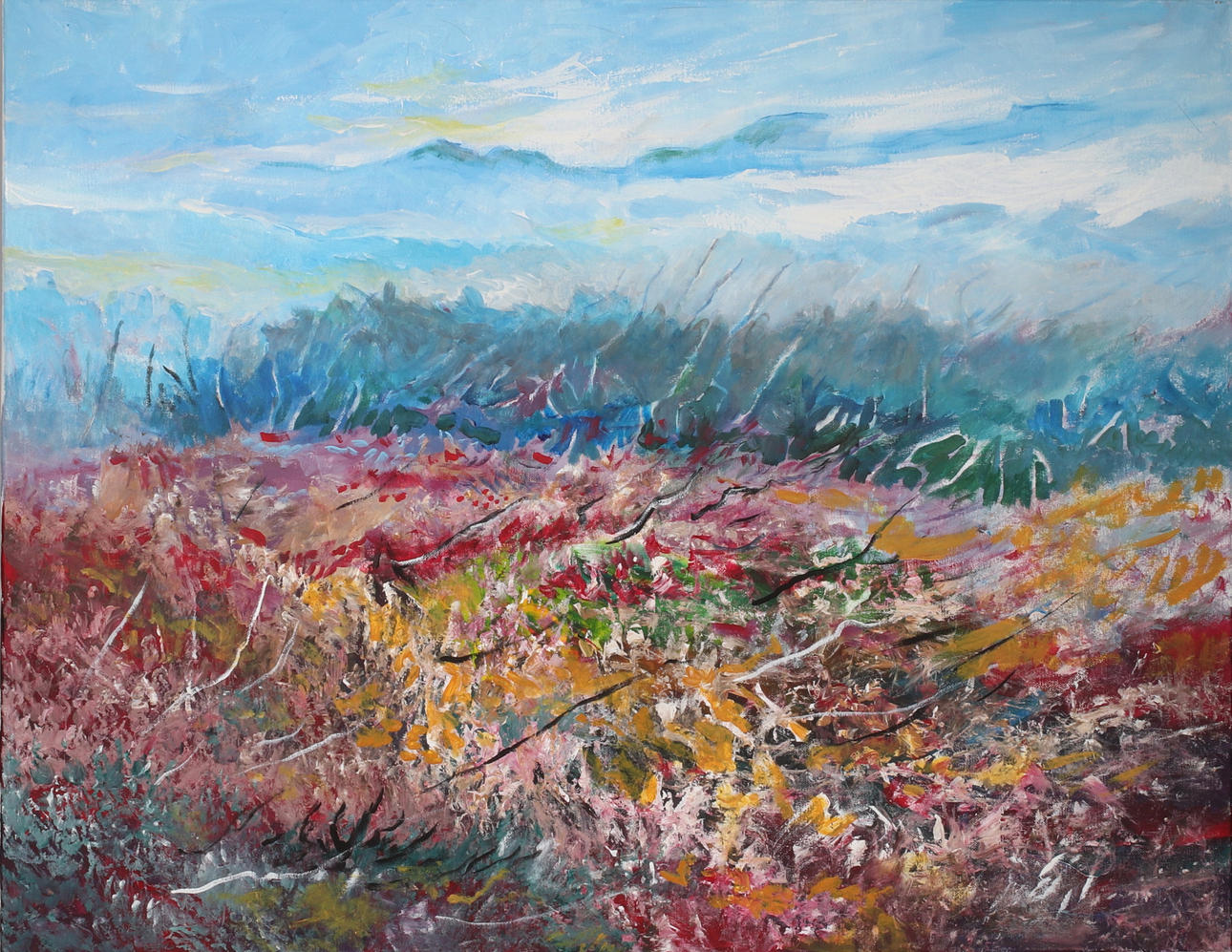 BO TAPPER. At the tree border, oil on canvas, unsigned.