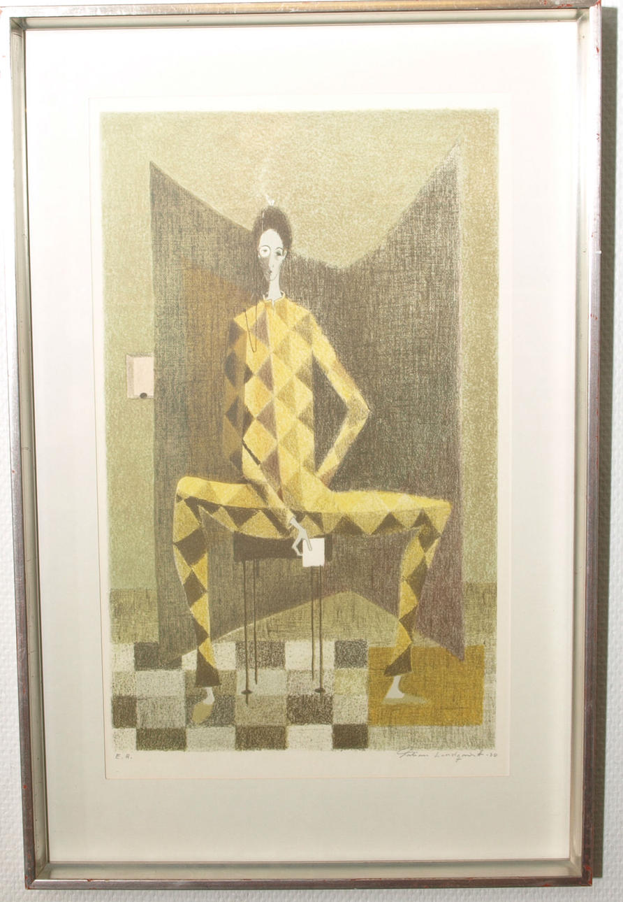 FABIAN LUNDQVIST. Litografi, provtryck, signerad, daterad -80.