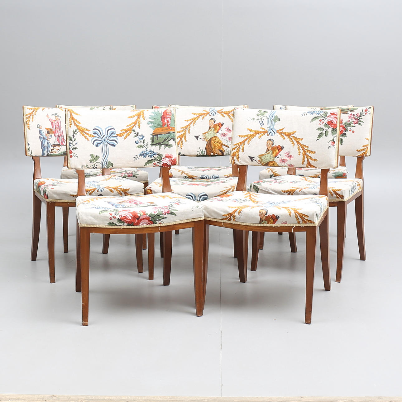 STOLAR, 8 stycken, "Sulla" stil, 1900-tal.