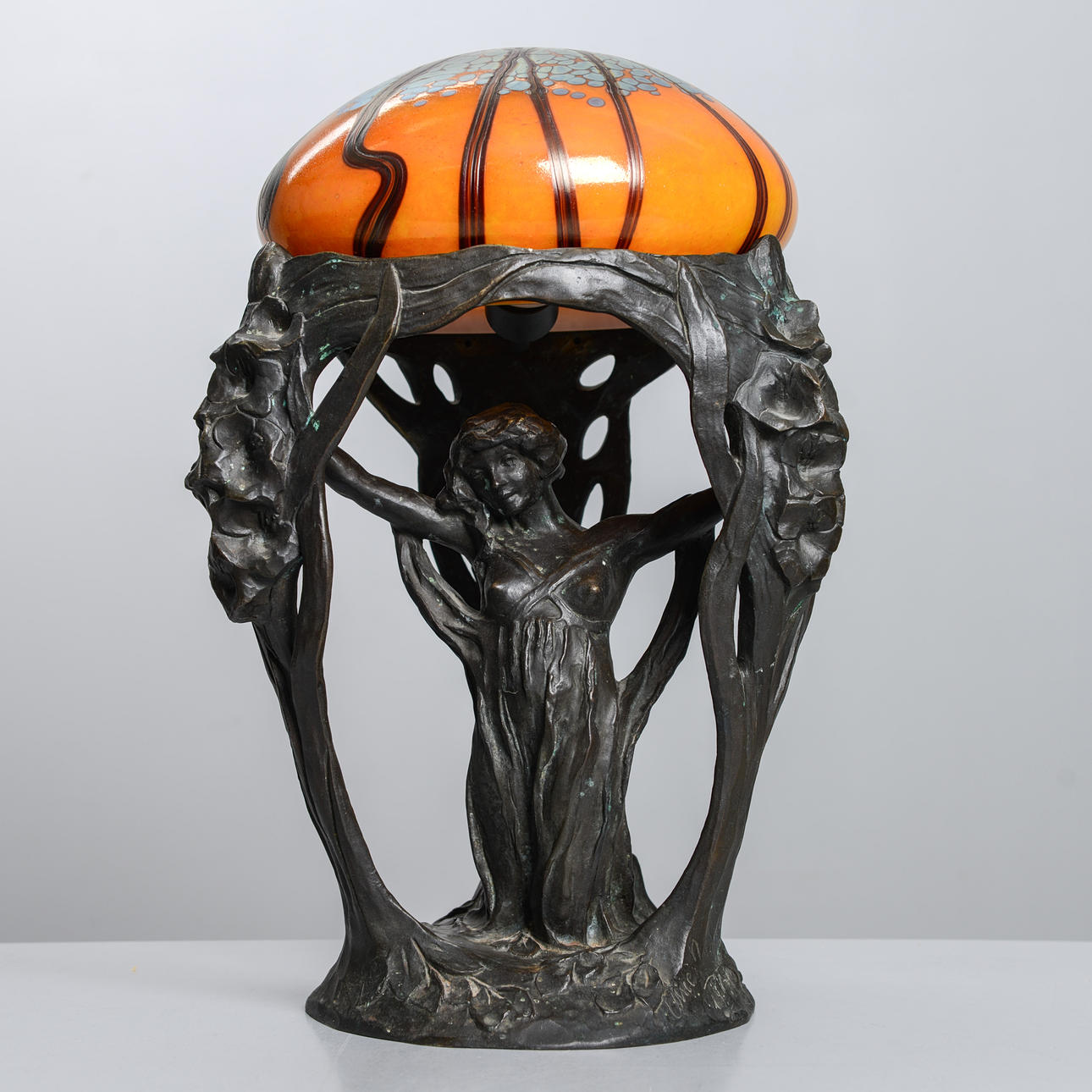 ALICE NORDIN. A table lamp, “Gladiolus”, Art Nouveau, Herman