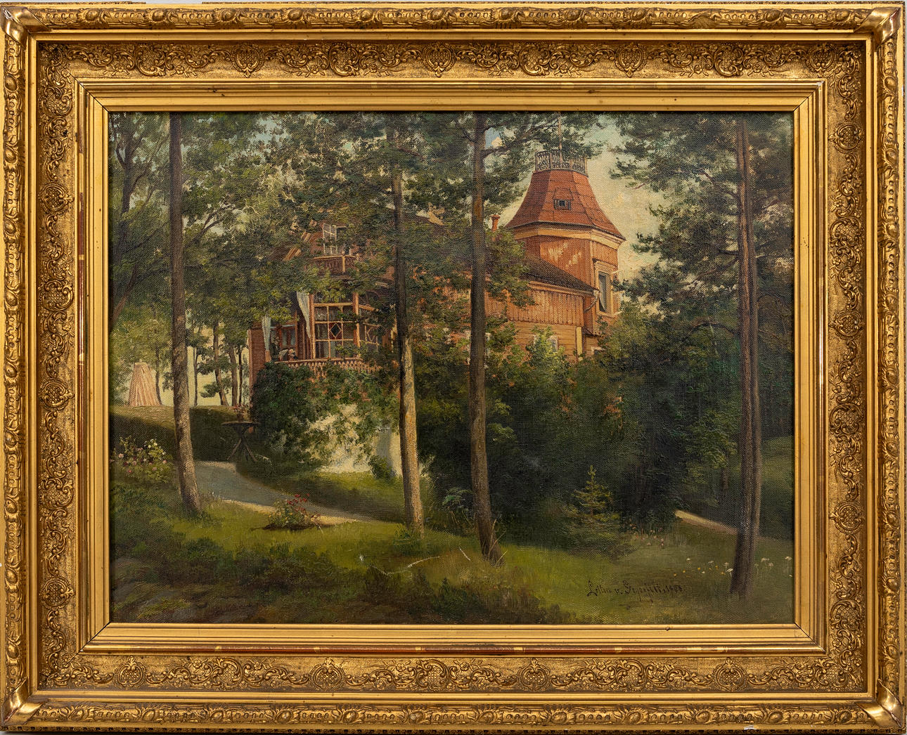 LOTTEN VON GEGERFELT. Sommarvilla, Gunnarstorp, Alingsås, olja på duk ...