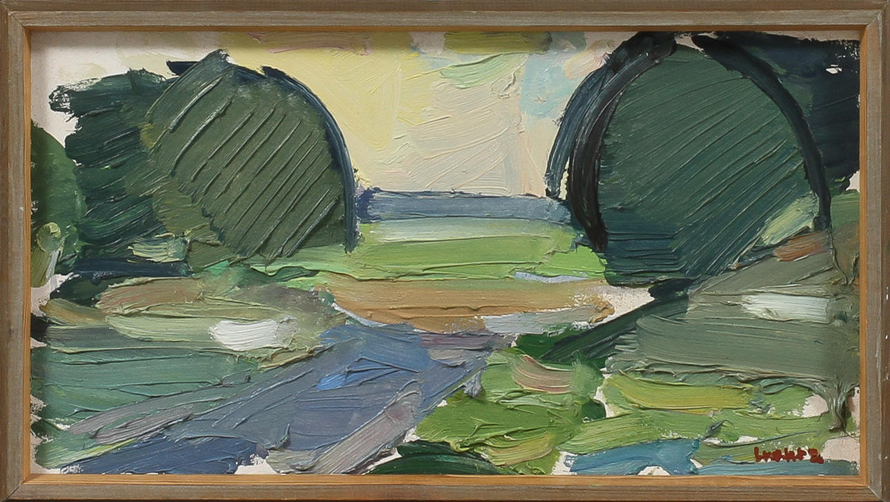 BENGT CRANTZ. Landskap, olja på pannå, signerad.