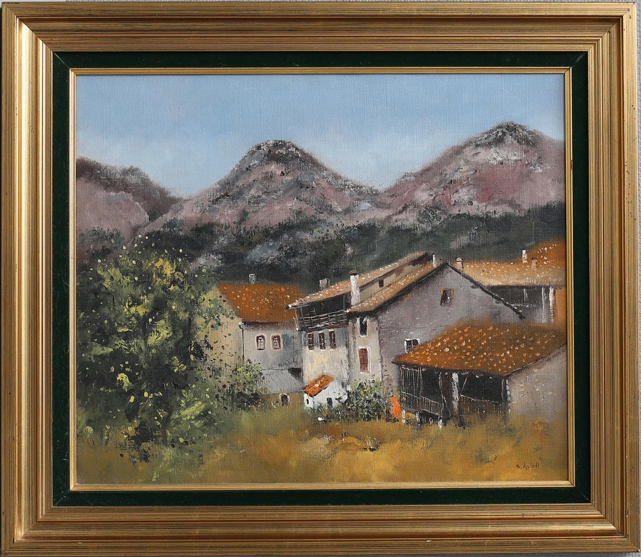 BO ÅSTEDT. "Motiv från Riva vid Gardasjön Italien", olja på duk, signerad och daterad 1981.