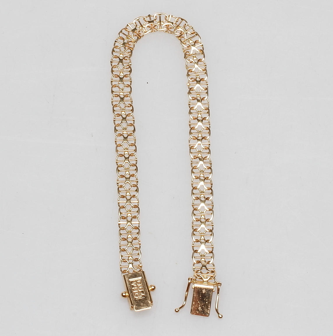 ARMBAND X-LÄNK MED STAV, 18k guld, vikt ca 6,4 gr.