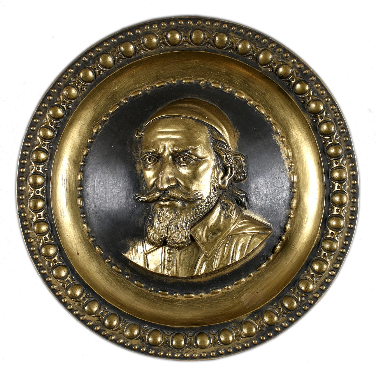 VÄGGMEDALJONG, gips, "Axel Oxenstierna". 1900-tal.