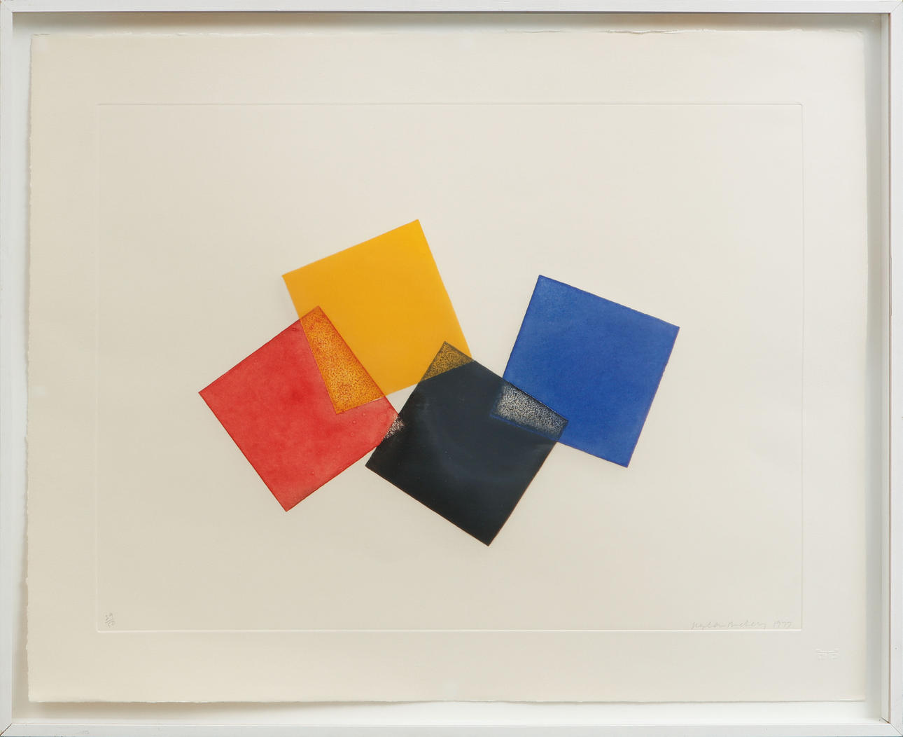 STEPHEN BUCKLEY. Composition, aquatint etching, signed and numbered 24/50. Dated 1977.