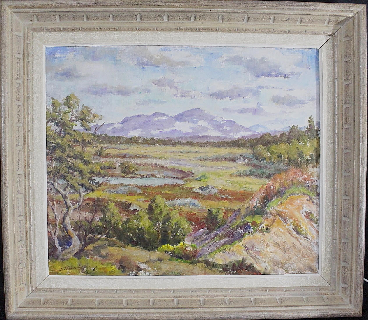 JOHAN THORENBERG. olja på duk, " höstdag i Härjedalen " signerad och daterad -68.