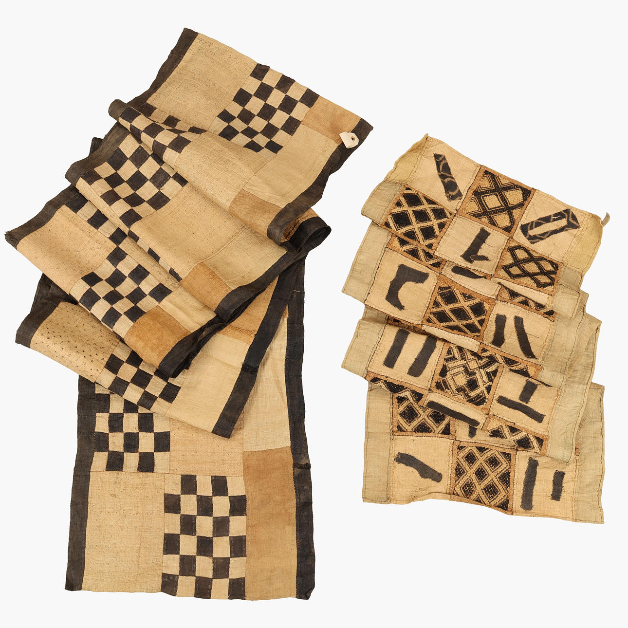 Two raffia textiles, Kuba, Democratic Republic of the Congo, 20th ...