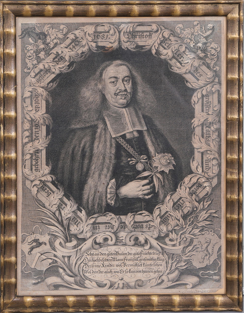 GRAFISKT BLAD, kopparstick, Tyskland, 1600-tal.