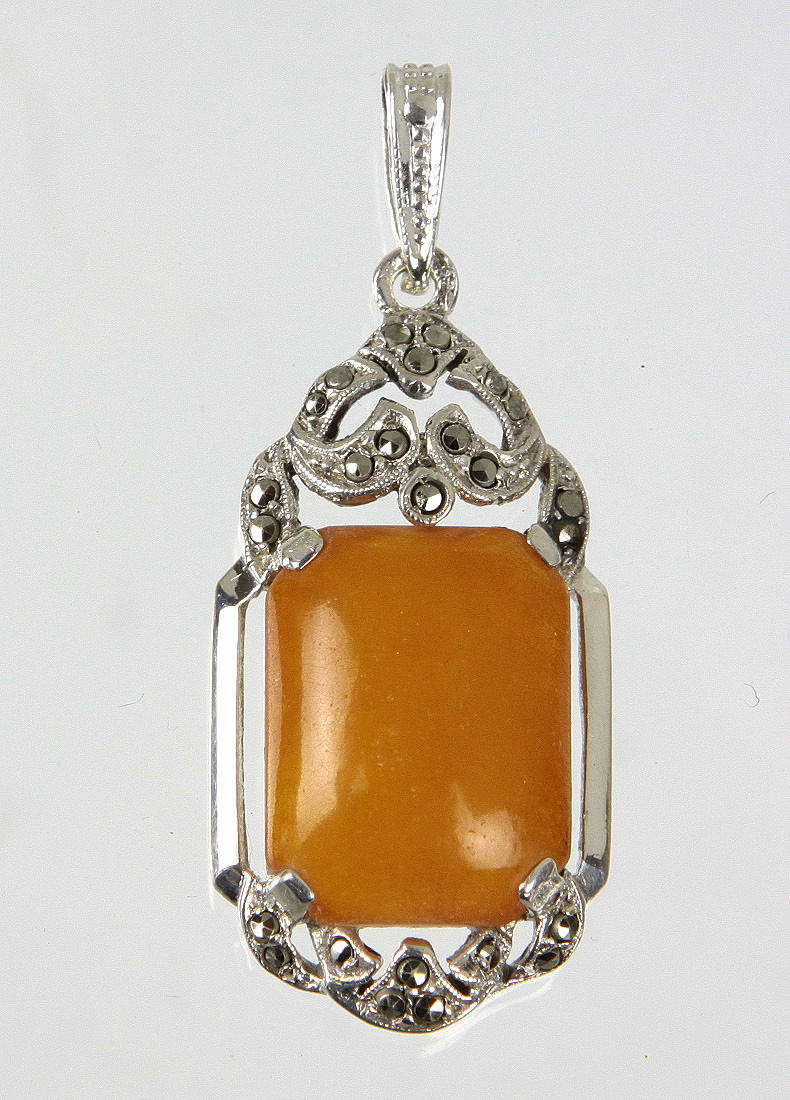 AMBER HÄNGE, silver 835, omkring 1925.