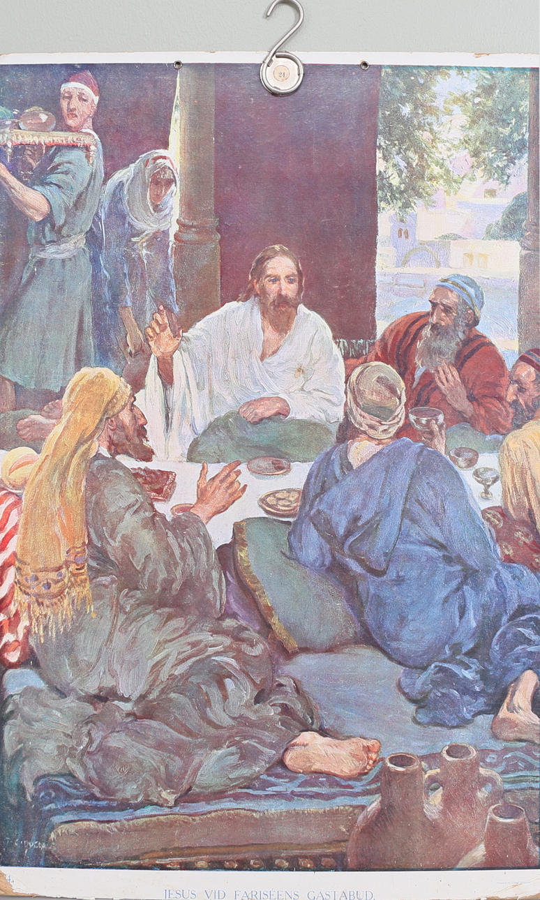 SKOLPLANSCH, Jesus vid Fariséens gästabud.