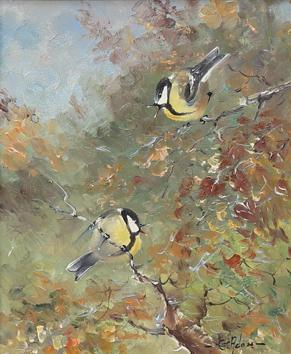 GUSTAV ADON. "Talgoxe". Olja på duk, signerad.