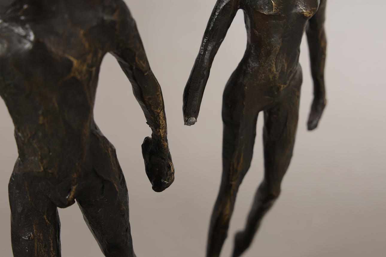 オランダ　コリー・アメルラーン Corry Ammerlaan CORRY AMMERLAAN (DUTCH, BORN 1947) BRONZE STUDY OF TWO FIGURES