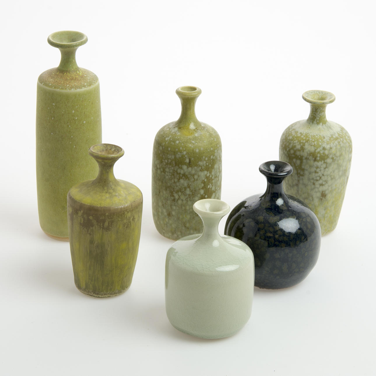 MINIATYRER, keramik, 6 stycken, Rolf Palm, Mölle.