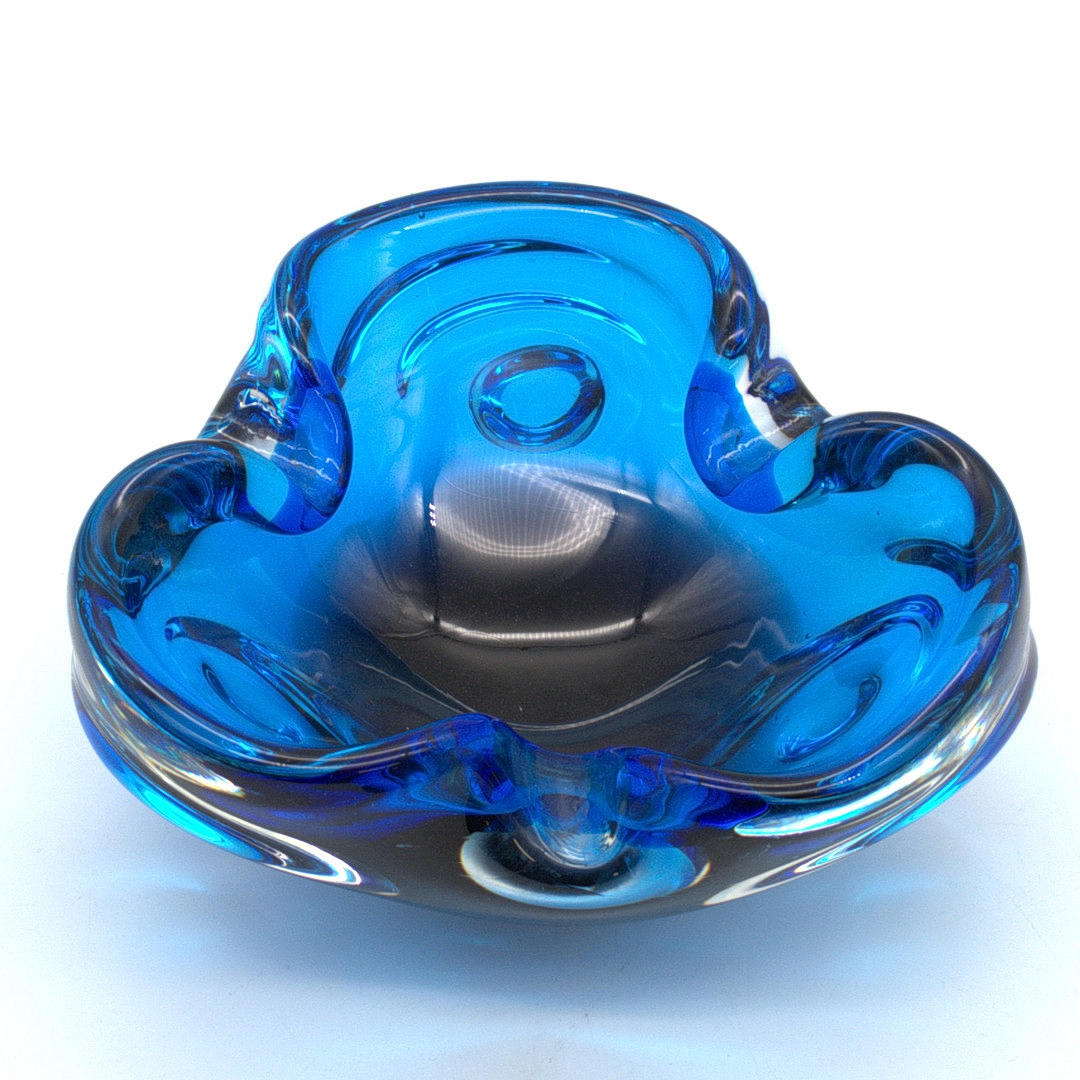 MURANO ARCHIMEDE SEGUSO ムラノ ブルー グラス ARCHIMEDE SEGUSO. MURANO GLASS BOWL COBALT BLUE. Glass - Art glass