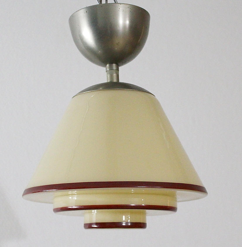 LAMPA, glas, metall, 1930-tal.