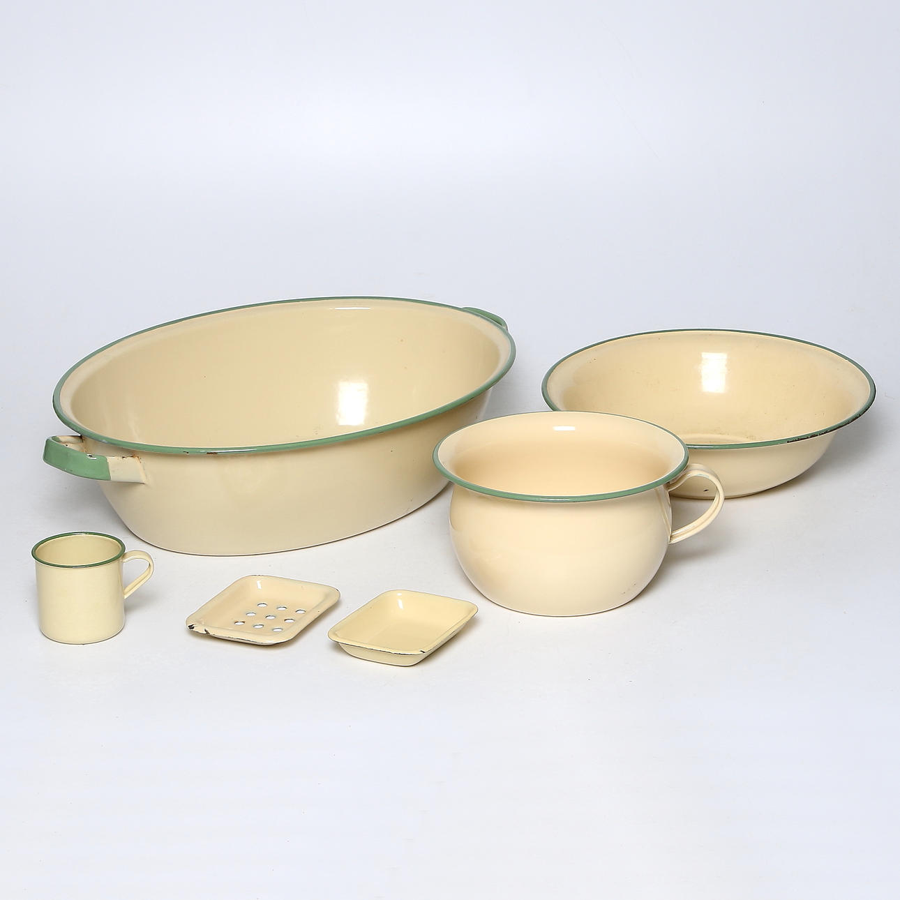 KOCKUMS EMALJ, 5 delar, 1900-talets mitt.