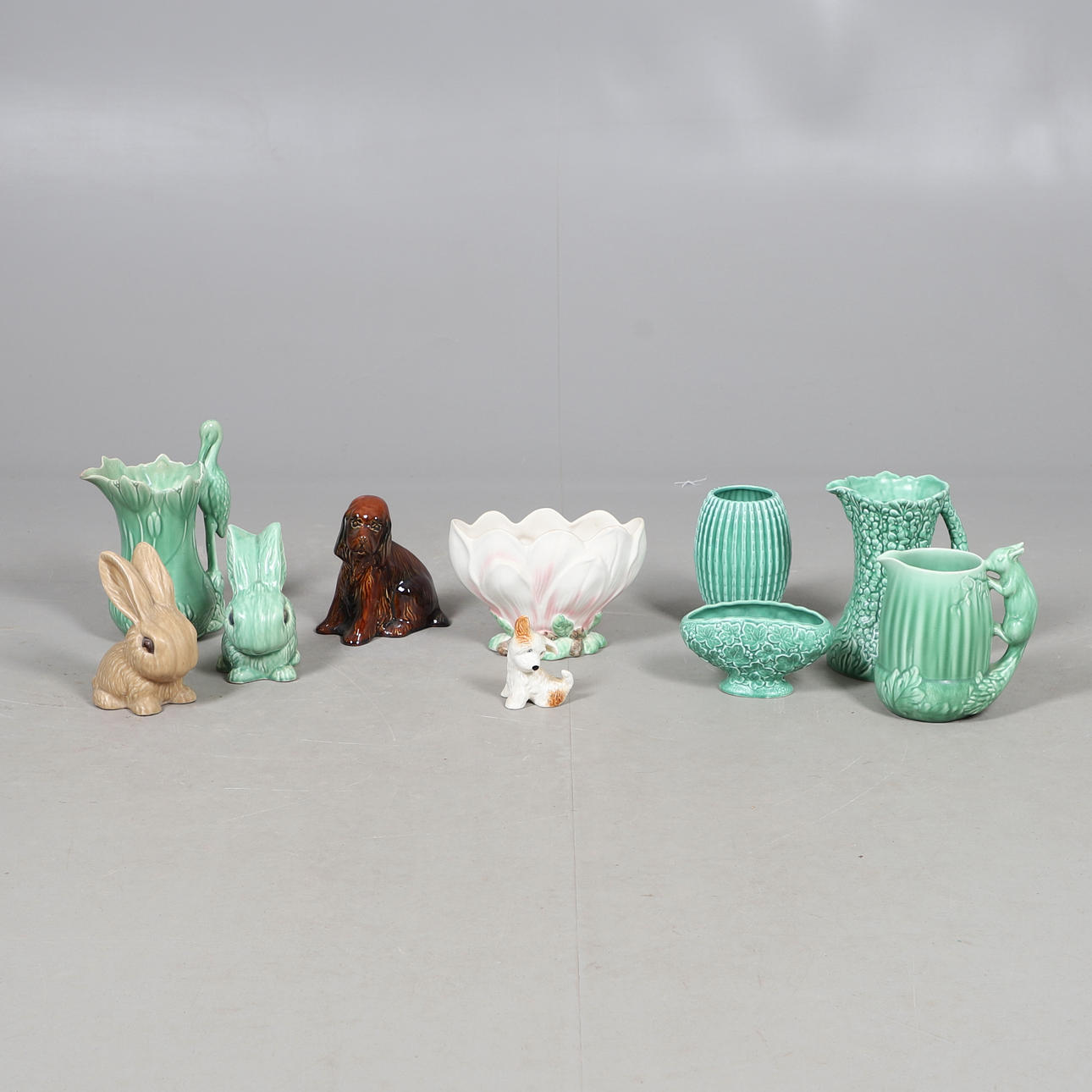 A SYLVAC MODEL OF A RABBIT AND OTHER CERAMICS. Ceramics & Porcelain ...