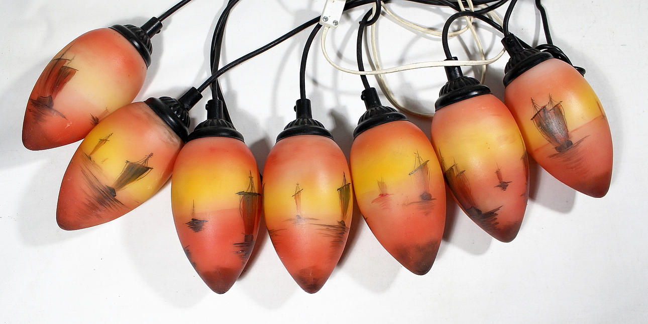 FENSTERLAMPEN, 7 Stück, Glas.