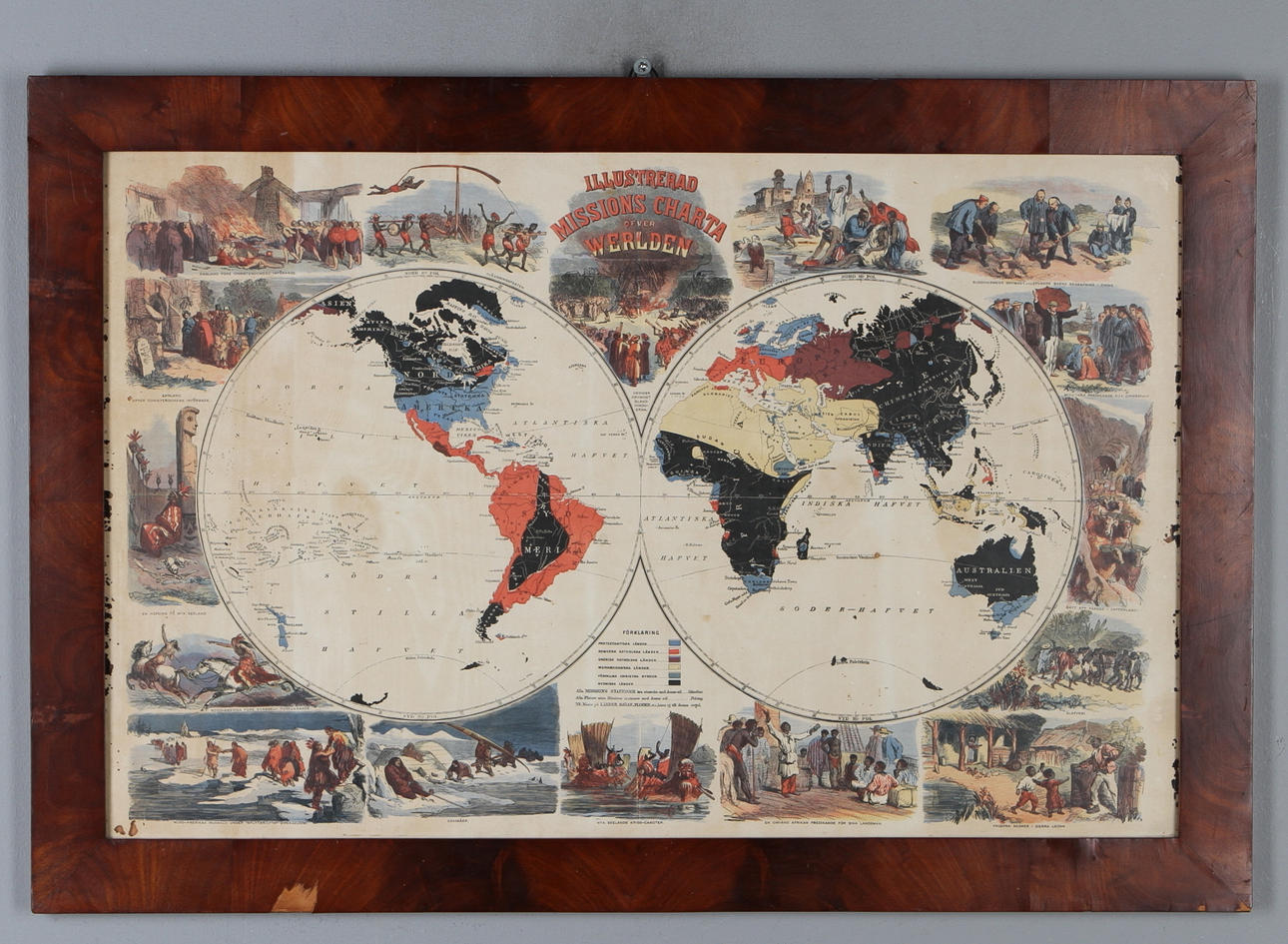 KARTA. "Illustrerad Missionskarta Charta öfver Werlden".