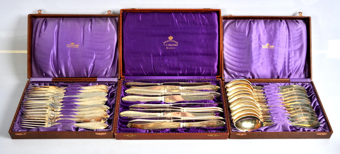 BESTICK, nysilver, 36 delar, i etui.