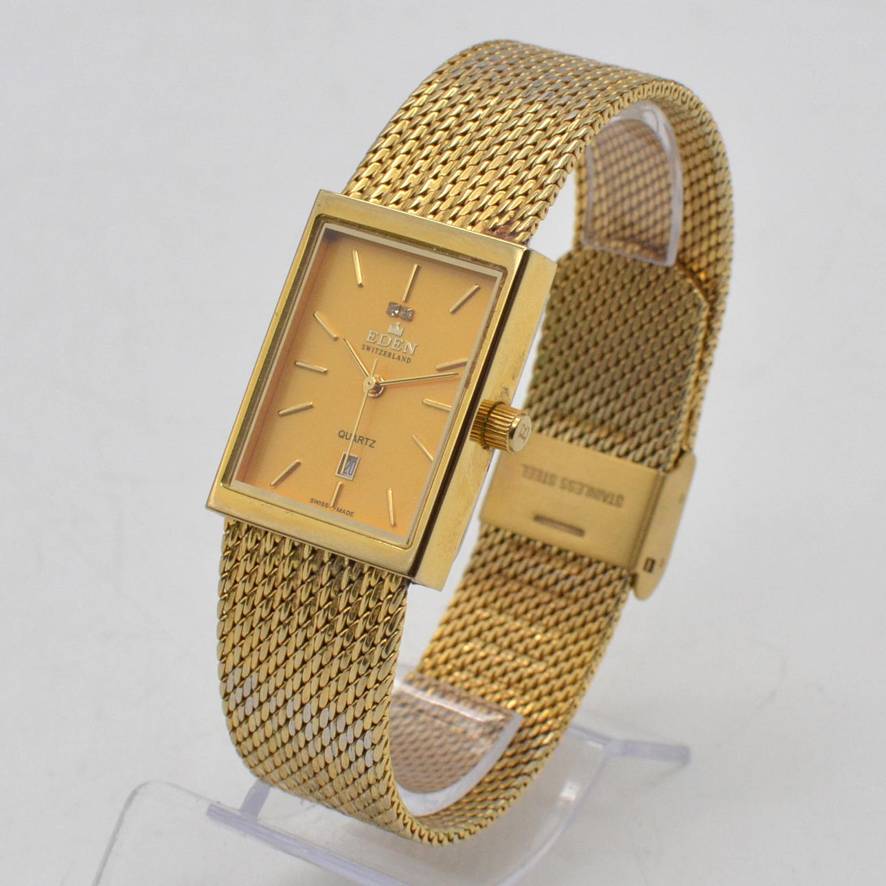 EDEN SWITZERLAND WOMEN'S WRISTWATCH, QUARTZ, GOLD-PLATED STAINLESS