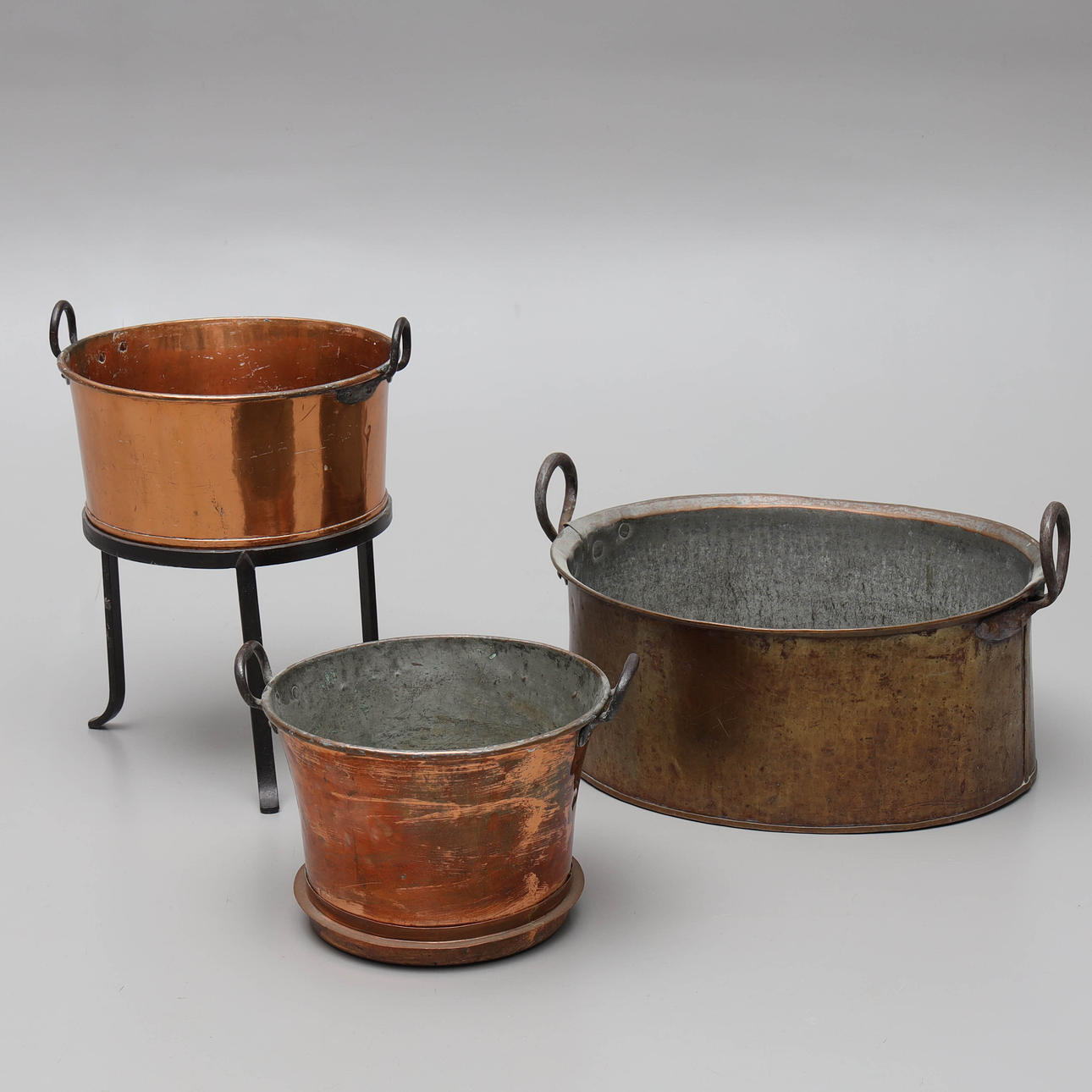 KOPPARKÄRL, 3 st, 1800/1900-tal.
