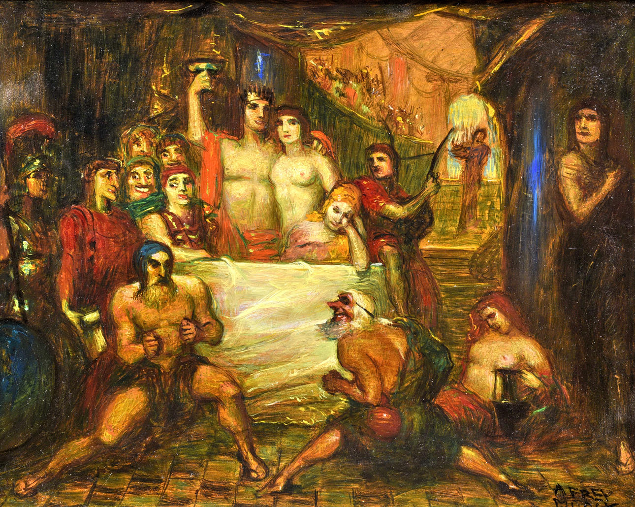 FREY - MOOK, ADOLF (1881 JONA - 1954 EGNACH). ”Festival scen”.