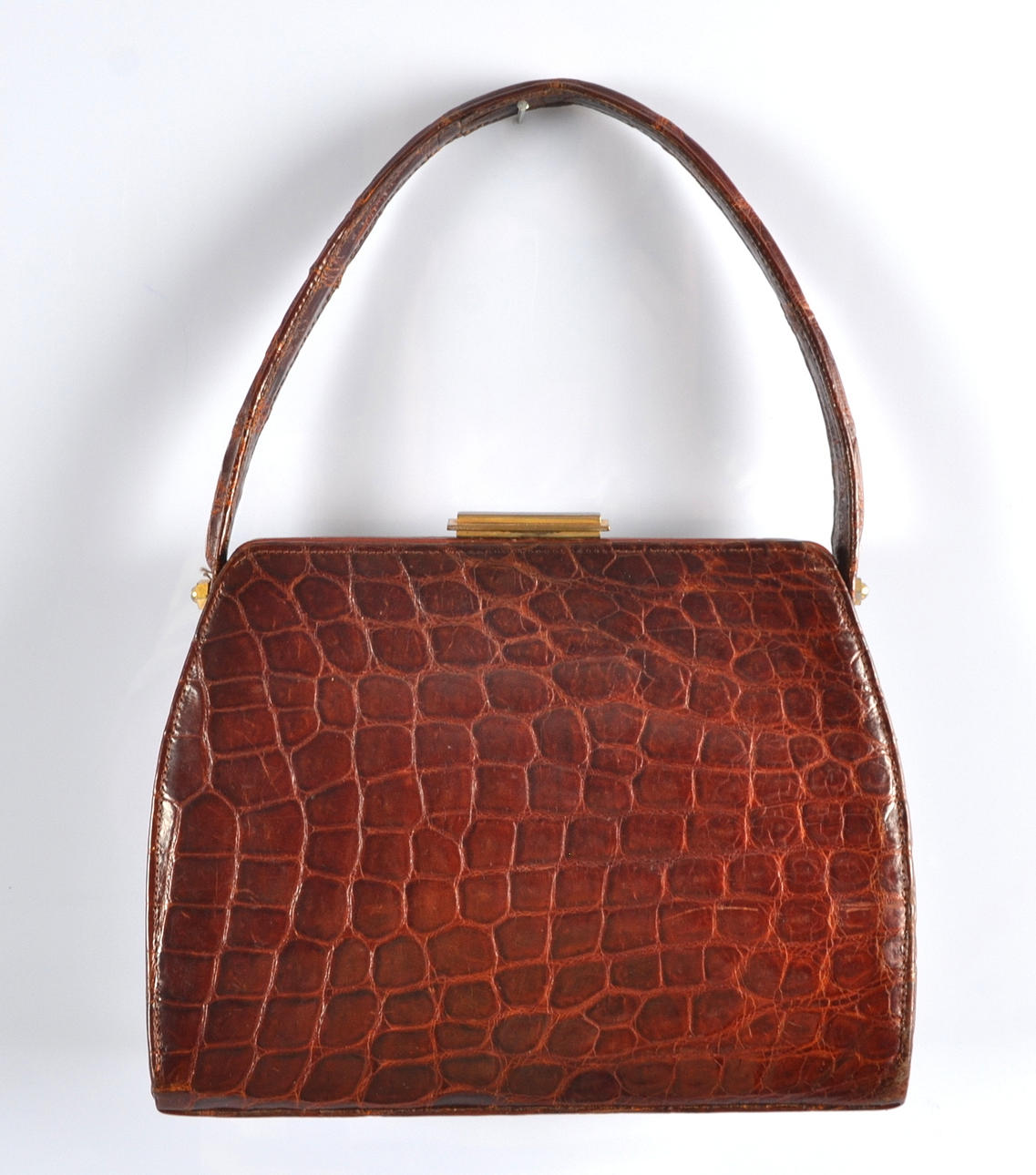 HANDVÄSKA, läder. 1950/60-tal.