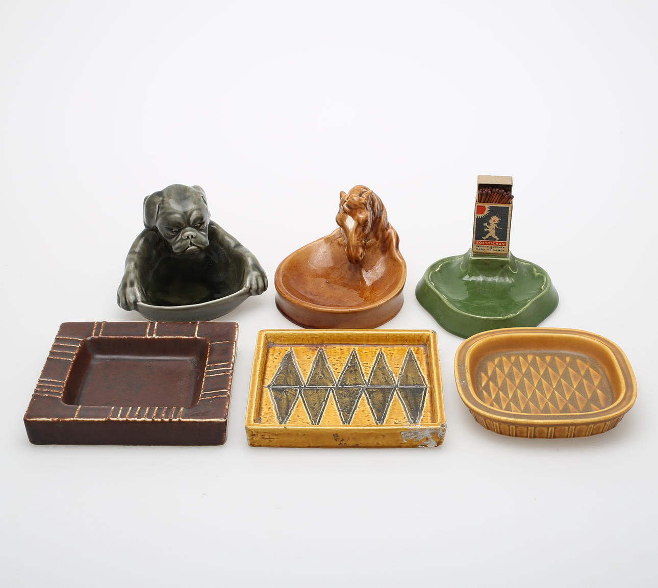 FAT, ASKFAT, 6 st, bl a "Eterna", "Harlekin", Rörstrand.