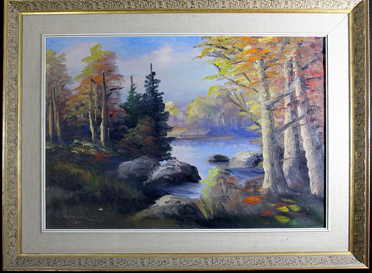 OVE LENNART SWEDIN. olja på duk, skogsmotiv, signerad.