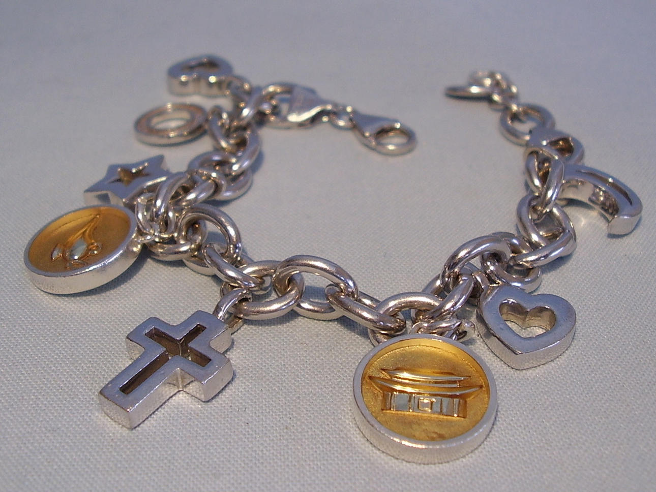 DESIGNER ARMBAND MIT CHARMS Silber 925 „ESPRIT“.