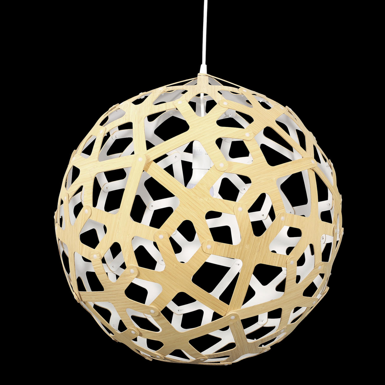 DAVID TRUBRIDGE, Ceiling lamp “Coral”, bamboo, white. Lighting & Lamps ...