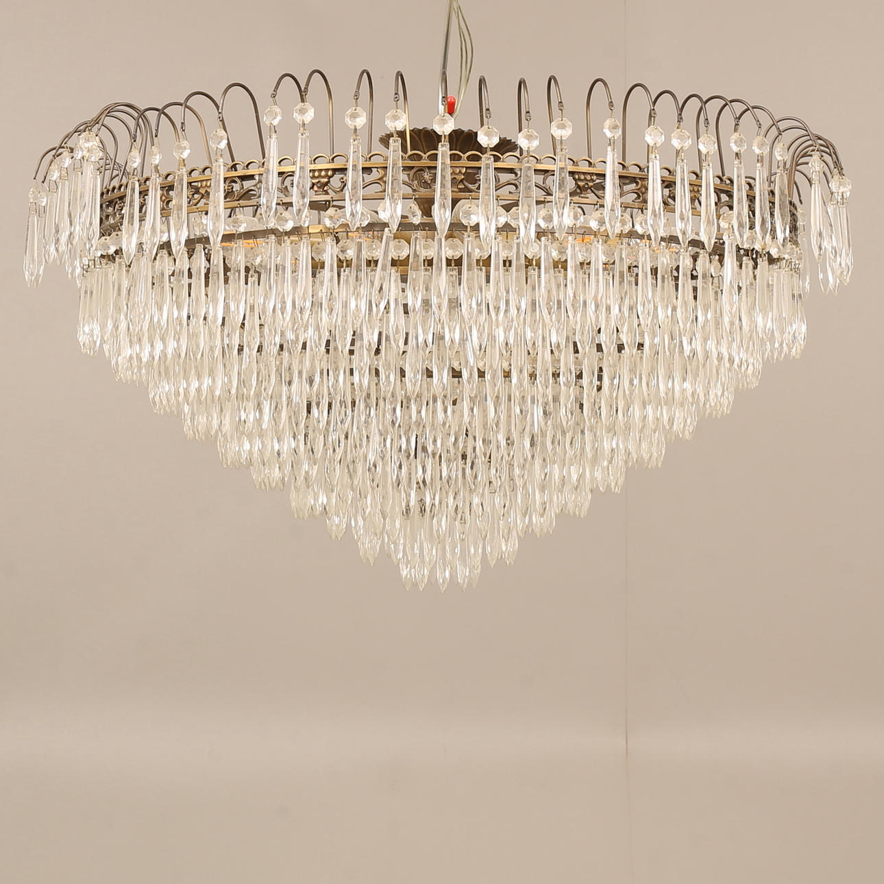 A metal ceiling plafond with prisms, 20th century.