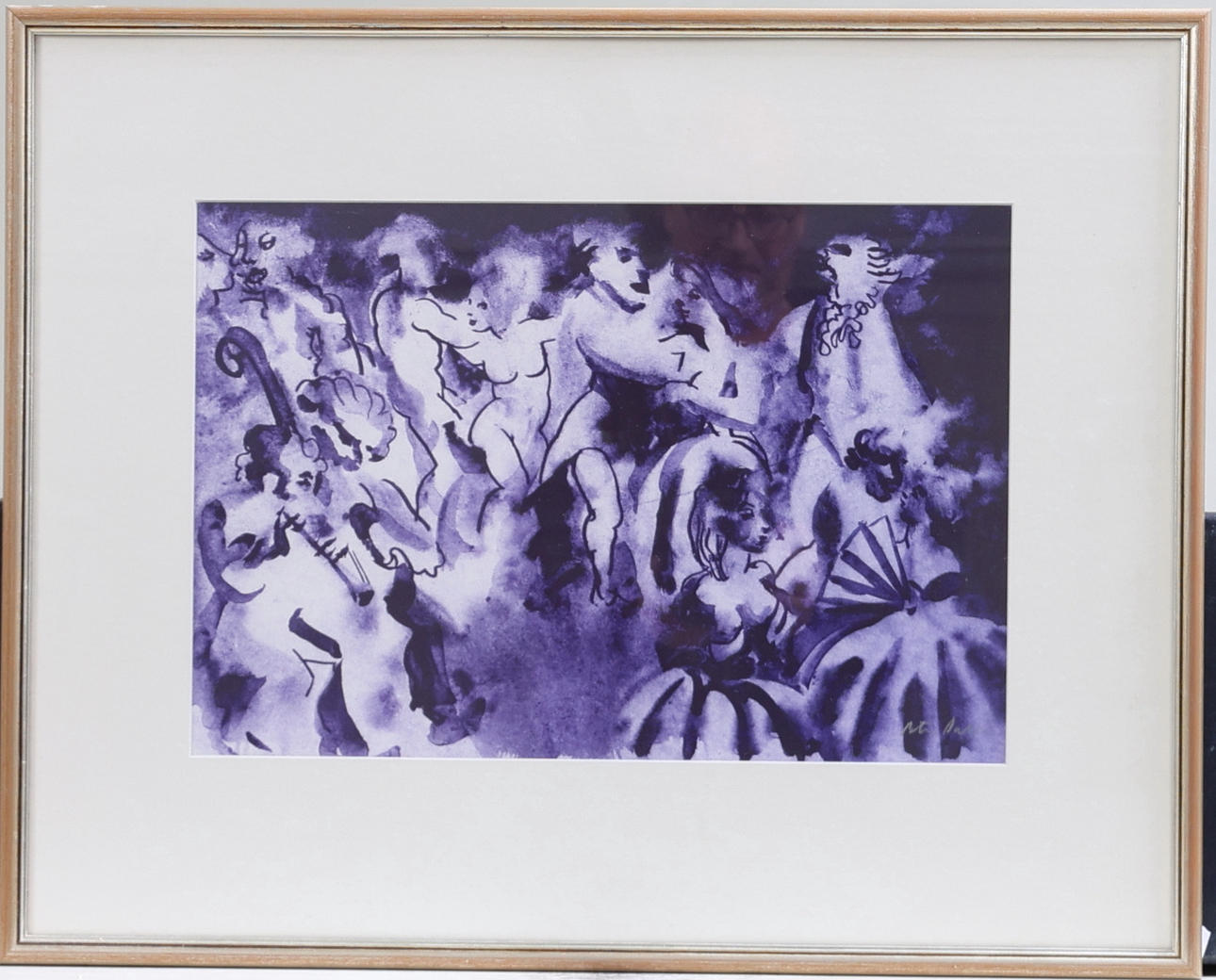 PETER DAHL. Composition from Fredman's epistles, lithograph, signed.