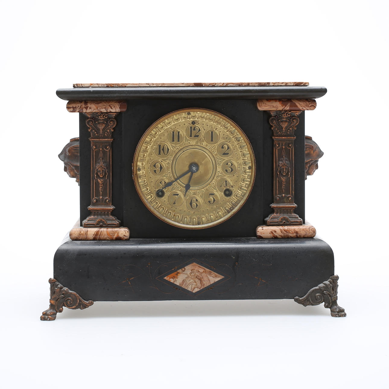 BORDSUR, trä/metall, Seth Thomas Clock Co, 1800-tal.