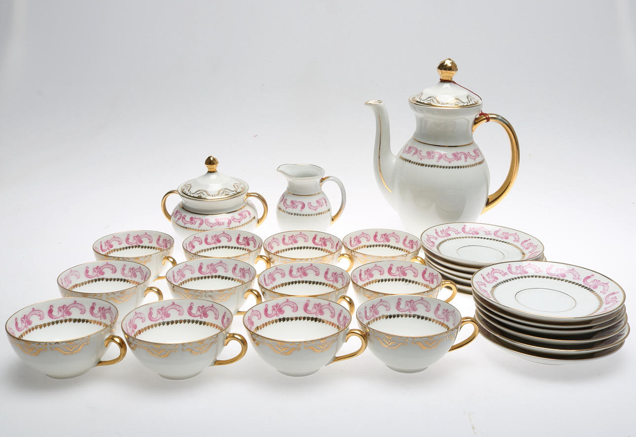 KAFFESERVIS, 27 delar, porslin, Karlskrona, 1900-tal.