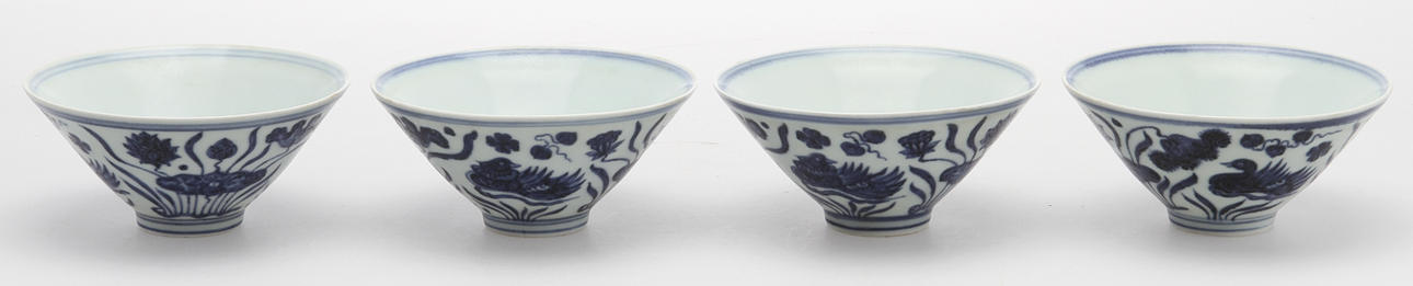 SKÅLAR, 4 st, porslin, Kina, Ming-stil, 1900-tal.