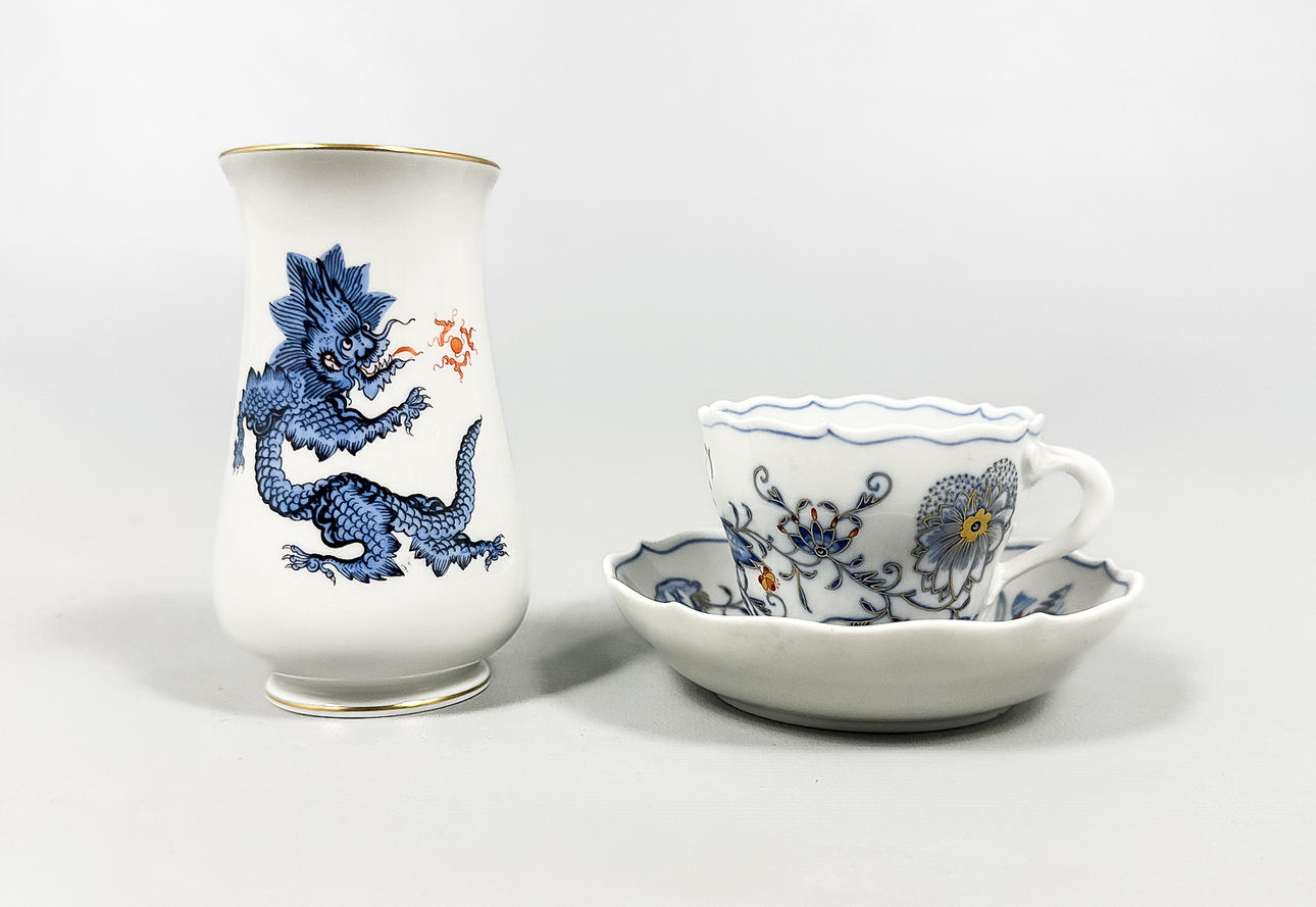MEISSEN, porslin, 3 delar, 1900-tal.
