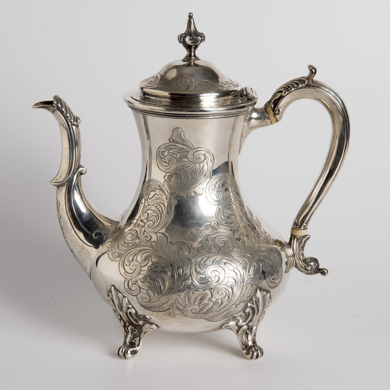 KAFFEKANNA, silver, Joseph Angell I & Joseph Angell II, London, 1800-talets mitt.