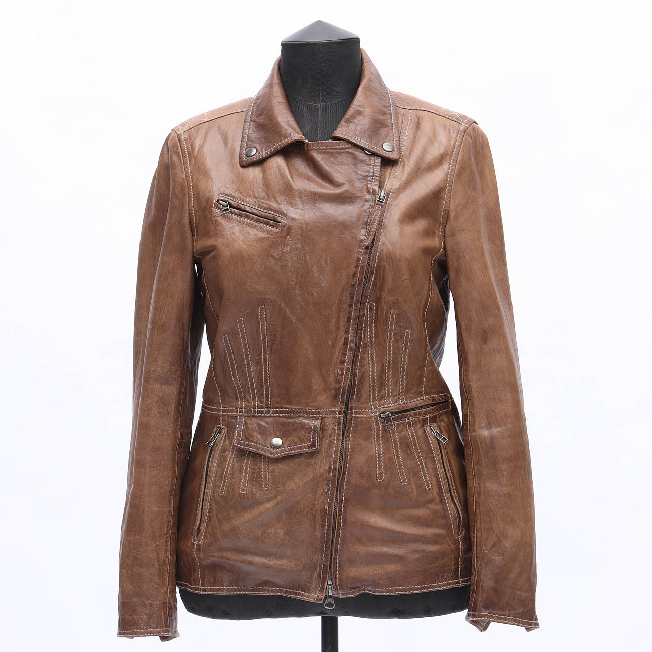 JOFAMA, læderjakke til kvinder, str. 38, Malung.