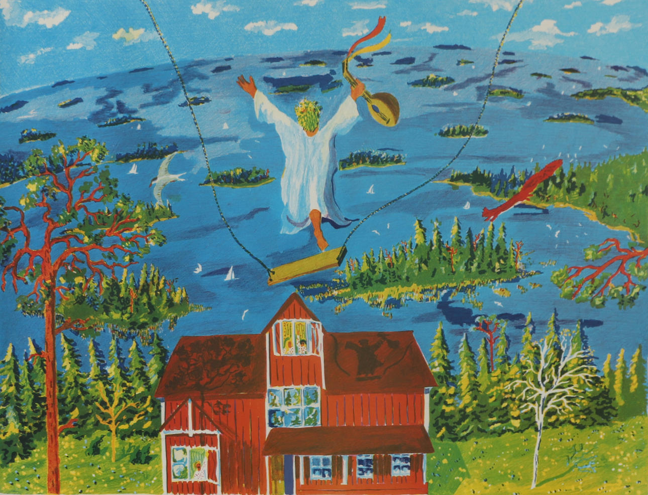 MATS NORRYD. Speleman, lithograph in colours, signed -74.