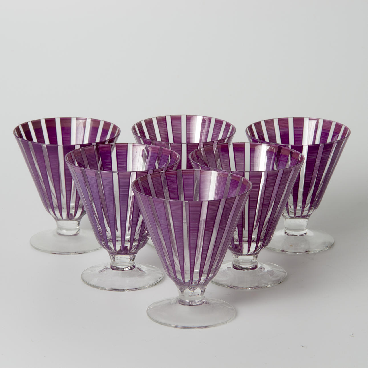 GLAS, 6 stycken, "Strikt", Bengt Orup, Johansfors.