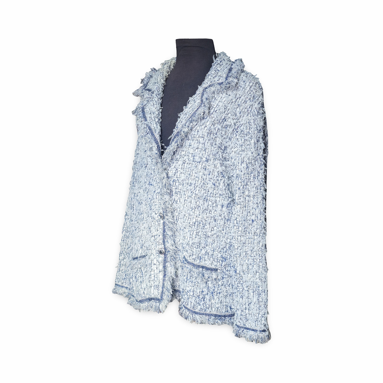 STAIR. Jacket-style knitted jacket with rhinestone buttons. Size 46.