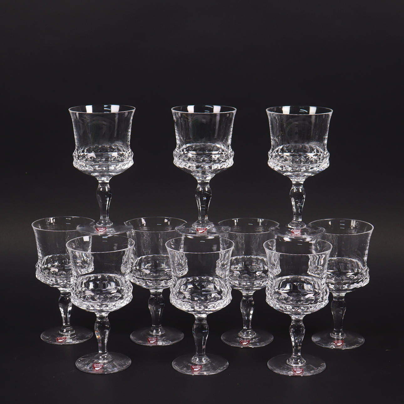 INGEBORG LUNDIN. "Silvia", Orrefors, vinglas, 10 st.