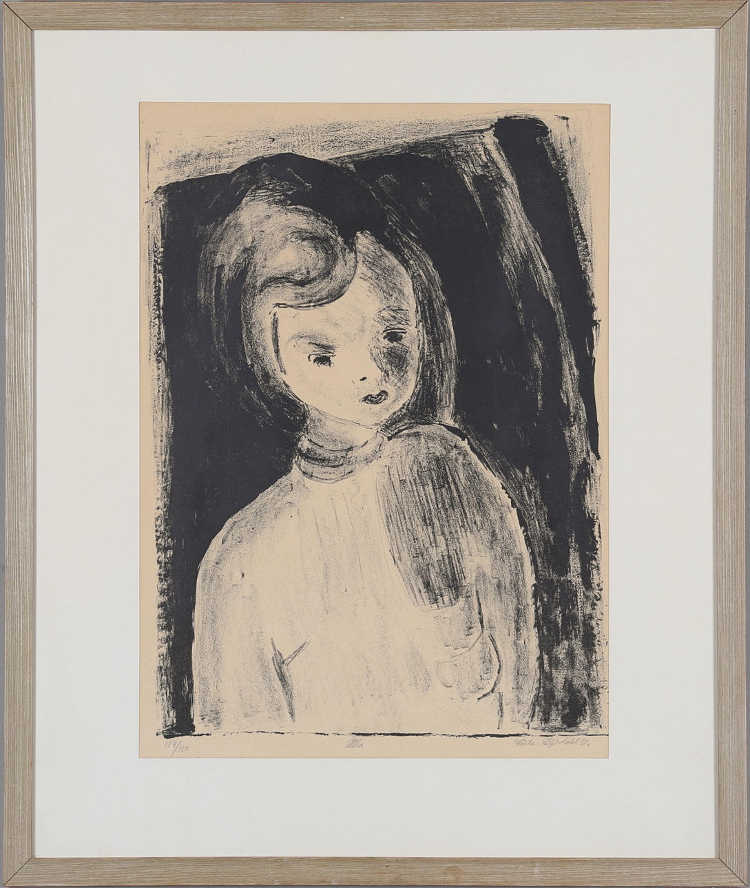 GÖSTA LILJEDAHL. "Ulla", litografi, signerad samt numrerad 114/150.